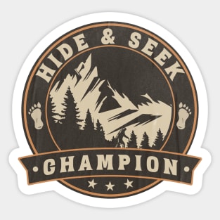 Retro Bigfoot Hide and Seek Champion Funny Bigfoot Sasquatch Sticker